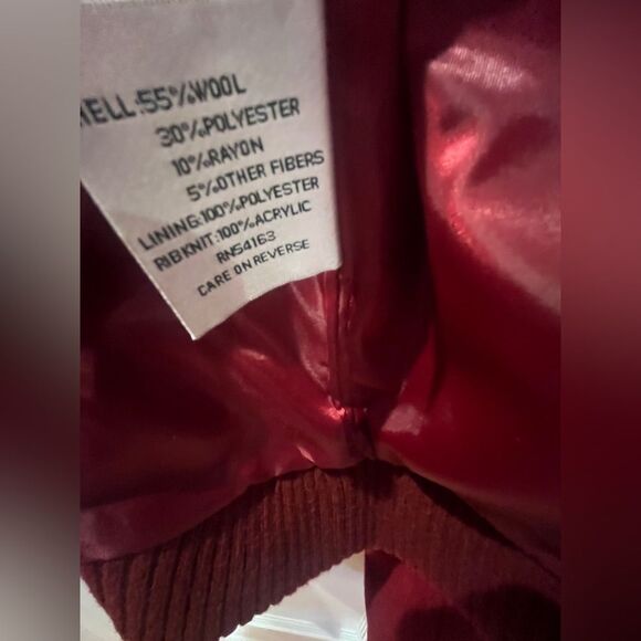 Kenneth Cole New York Long Sleeve wool blend jacket maroon size M - Picture 2 of 8